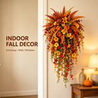 Artificial Fall Harvest Hanging Basket - Autumn Porch & Door Decoration