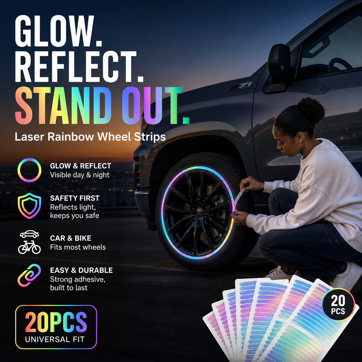 ⏳⏳Limited Sale💥20pcs 🔥Popular Fluorescent Car Wheel Hub Tag