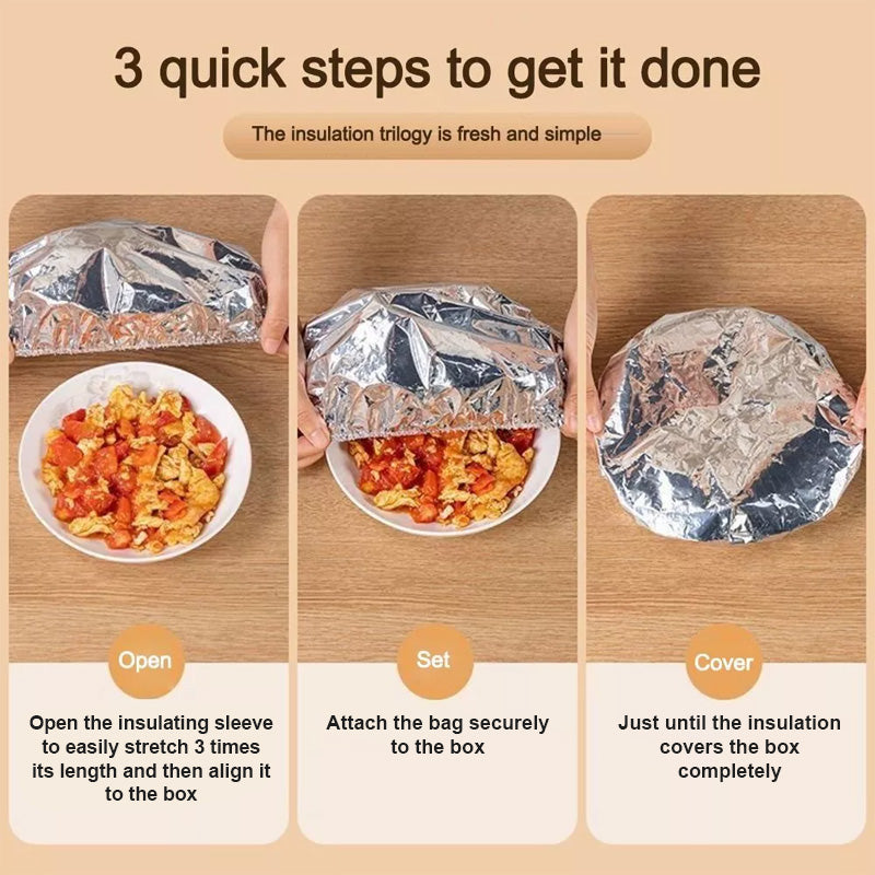 🥳2026 HOT SALE🥳💞50K+ SOLD!🥡🍲 50% OFF! Aluminum Foil Heat-Retaining Cover – Locks heat for hours, microwave safe. Reusable, eco-friendly. Keep every meal hot! ♻️✨
