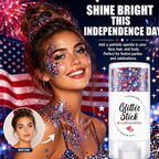 3-in-1 Patriotic Glow😍✨Red, White & Blue Glitter Body Stick