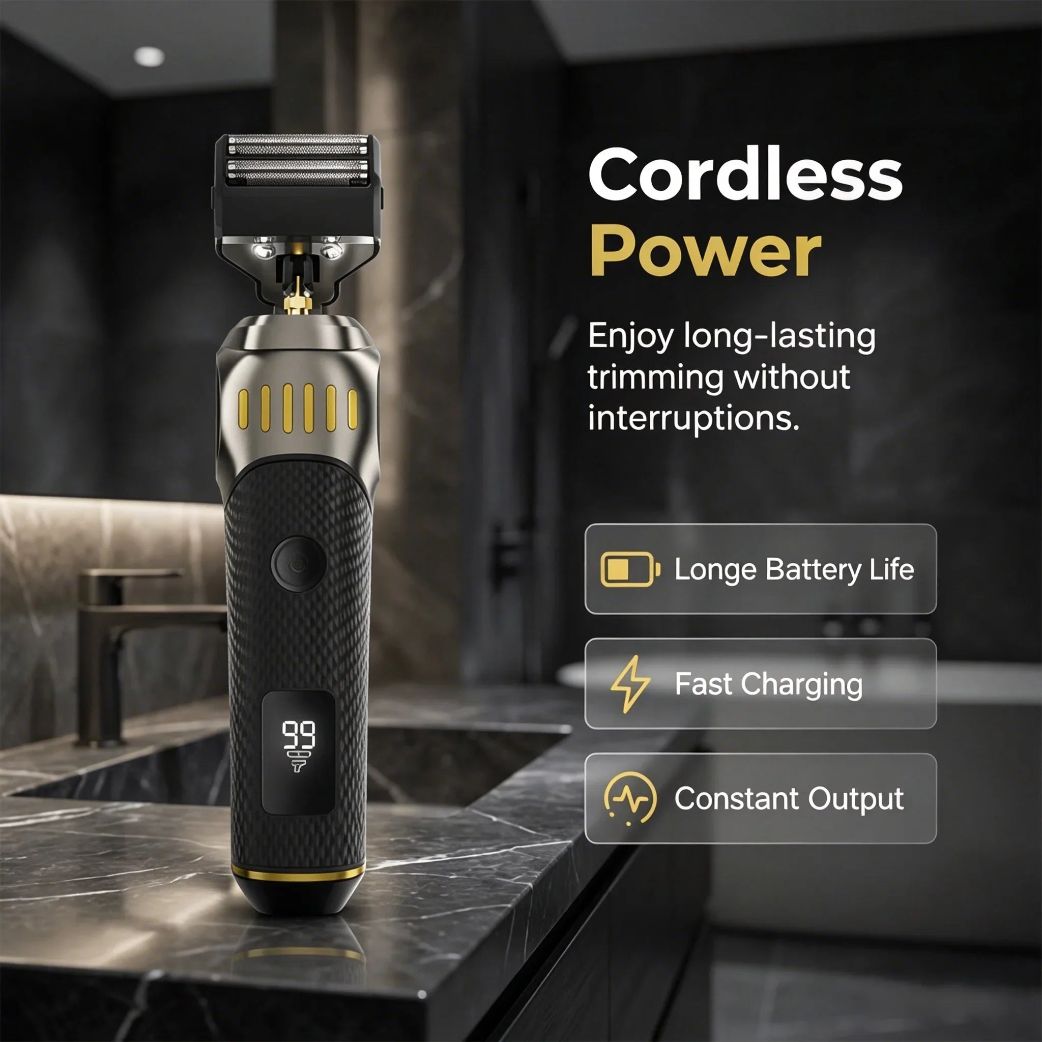 ⏳LIMITED TIME: 50% OFF! 🏆Luxe 3-in-1 Professional Men’s Grooming Set – T-Blade Trimmer, Foil Shaver & Nose Trimmer – With LED Display & USB Rechargeable