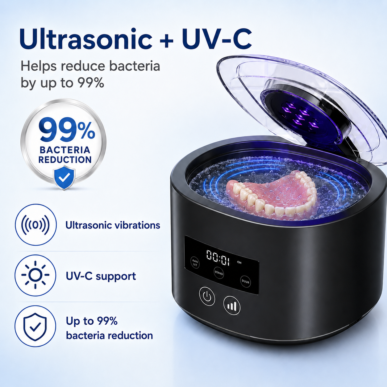 ❄️Summer Sale: 50% Off!🦷Denture Dome Ultrasonic UV-C Cleaner – For fresher, cleaner dentures in just 5 minutes
