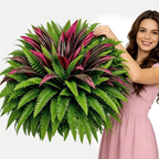 💥Summer Special🔥UV-Resistant Artificial Fern & Red Dracaena Decorative Plants – Full, Lush & Fade-Resistant!