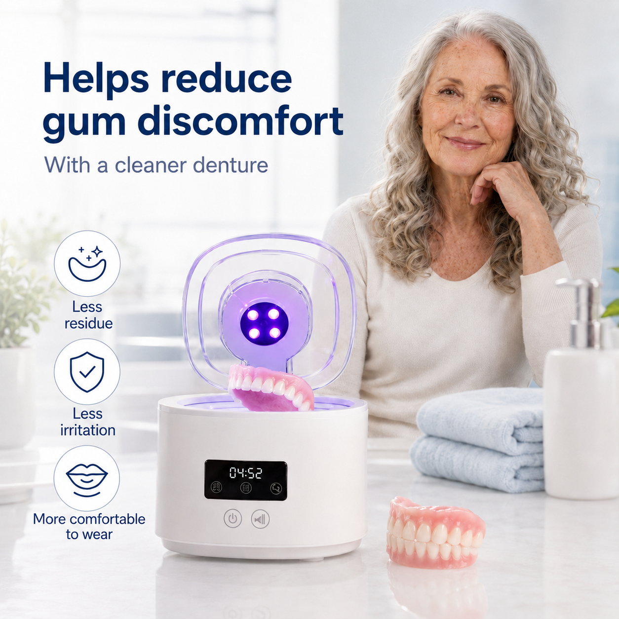 ❄️Summer Sale: 50% Off!🦷Denture Dome Ultrasonic UV-C Cleaner – For fresher, cleaner dentures in just 5 minutes