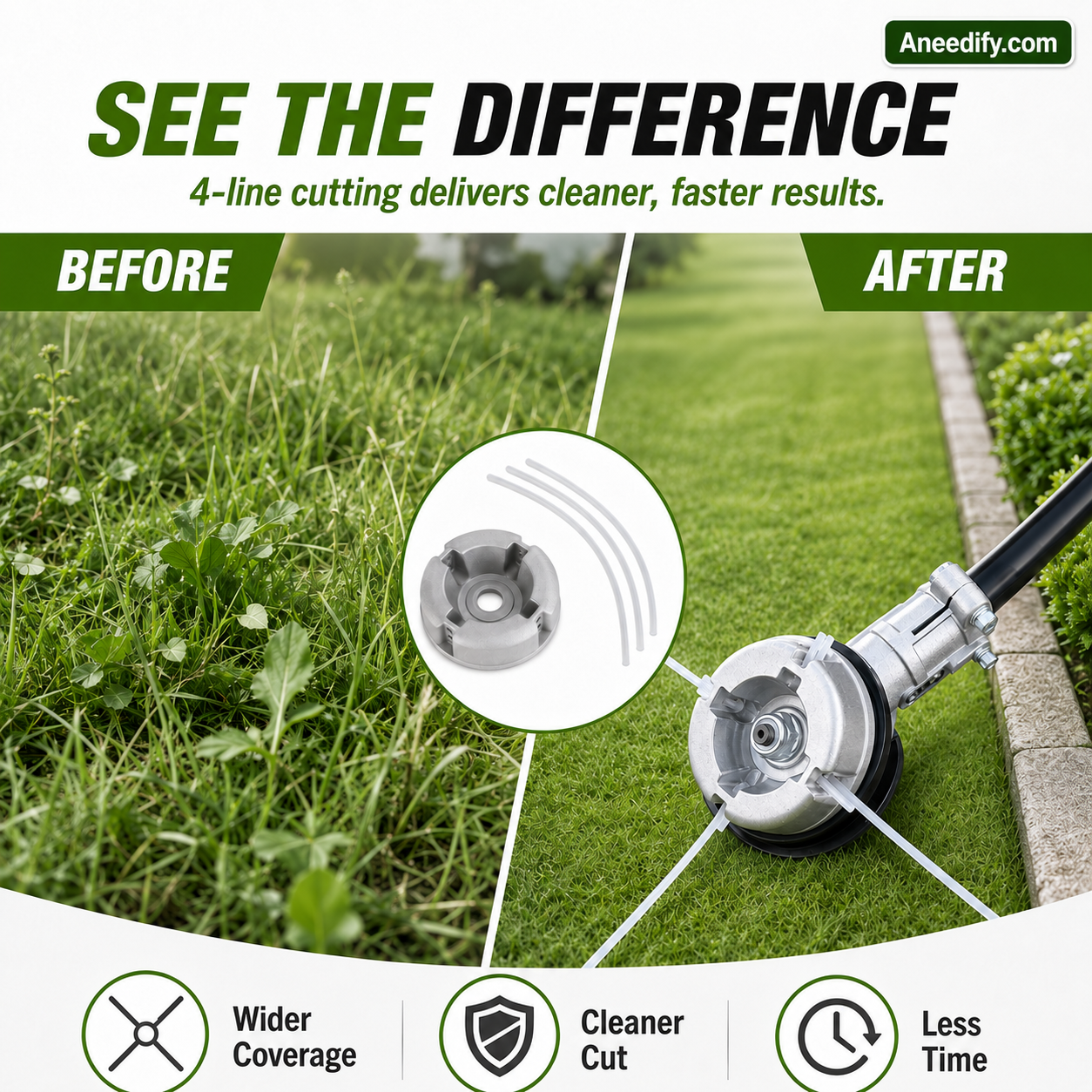 ⚙️ 50% OFF NOW! 🌿 Aluminum Trimmer Head – 4-Line Cutting & Universal Fit – Heavy-Duty & Easy Line Replacement 🏡