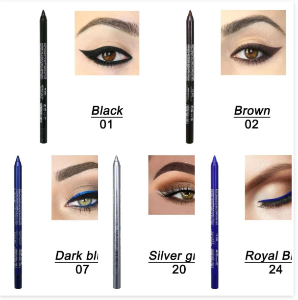 14-Pack Eyeliner Pencil Waterproof Colored Gel Liners with Metallic & Shimmer Finishes Smudge-Proof