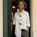 Shirt with Structured Collar & Oversized Buttons