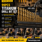 🔥Limited time 50% OFF!🔧 High-efficiency tool favored by veteran craftsmen!Factory Outlet-99pcs Titanium Coated Drill Bit Set