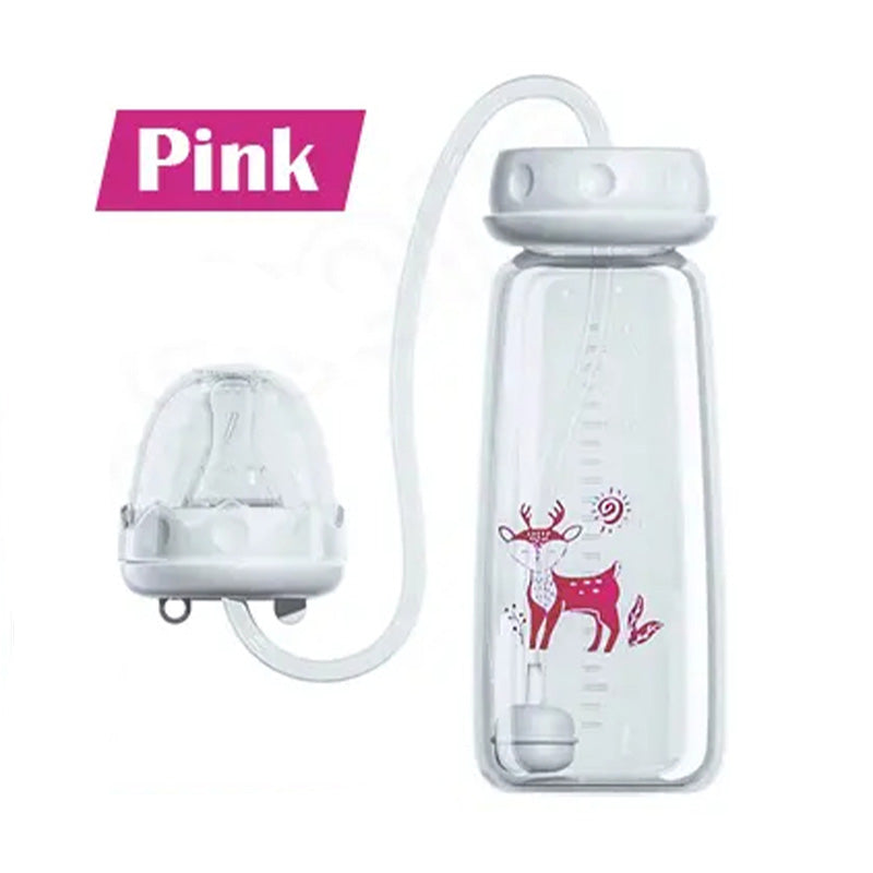 Professional Safe Silicone Bottle with Extended Straw