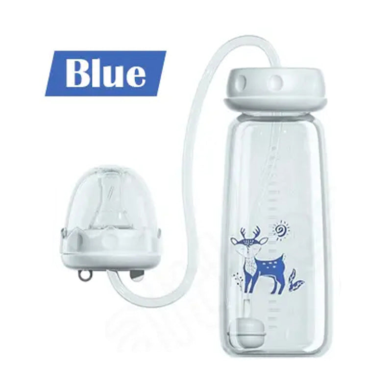 Professional Safe Silicone Bottle with Extended Straw