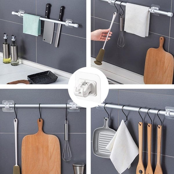 🔥Nail-Free Adjustable Curtain Rod Hooks