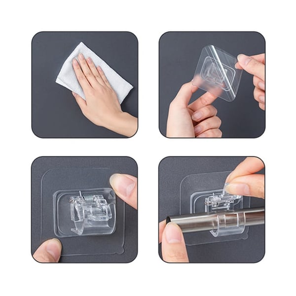 🔥Nail-Free Adjustable Curtain Rod Hooks