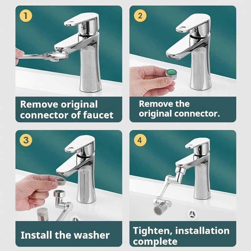 ⏳Limited-time 50% off⏰1440° splash-proof and universally rotatable faucet adapter 🚰✨