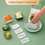 📢 50% OFF NOW! 🔪 Multifunctional Kitchen Chopper with Hand Guard – 5 Blades, Non-Slip Base & Quick Vegetables Chopping 🥕⚠️📦