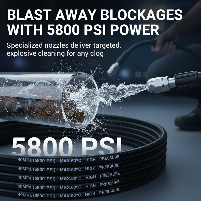 High-Pressure Sewer Jetter Hose with Nozzle