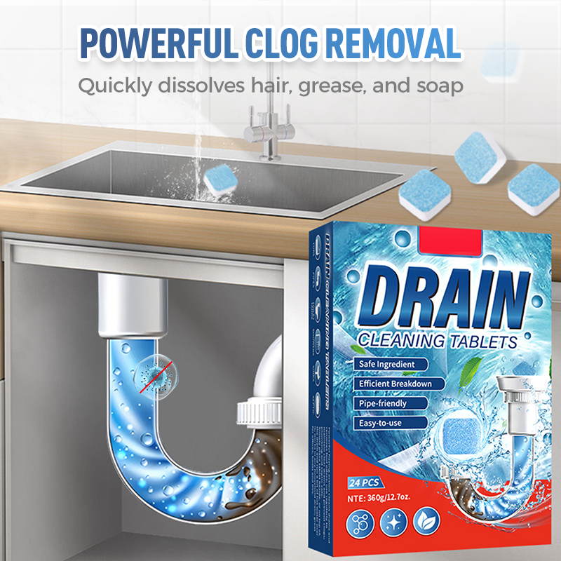 ✨ BUY 2 GET 1 FREE! 🚰 Pipe Unclogging Tablets – Fast-Acting Blockage Remover – Safe for pipes, removes hair & grease – no damage to plumbing 🔧