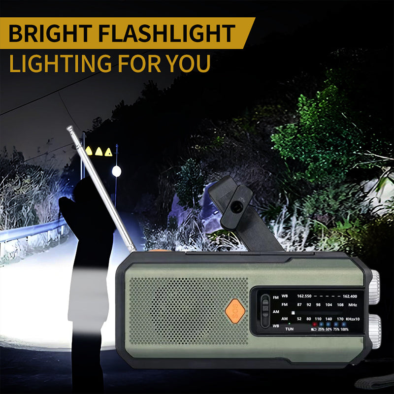 Solar Hand-Crank Emergency Weather Radio