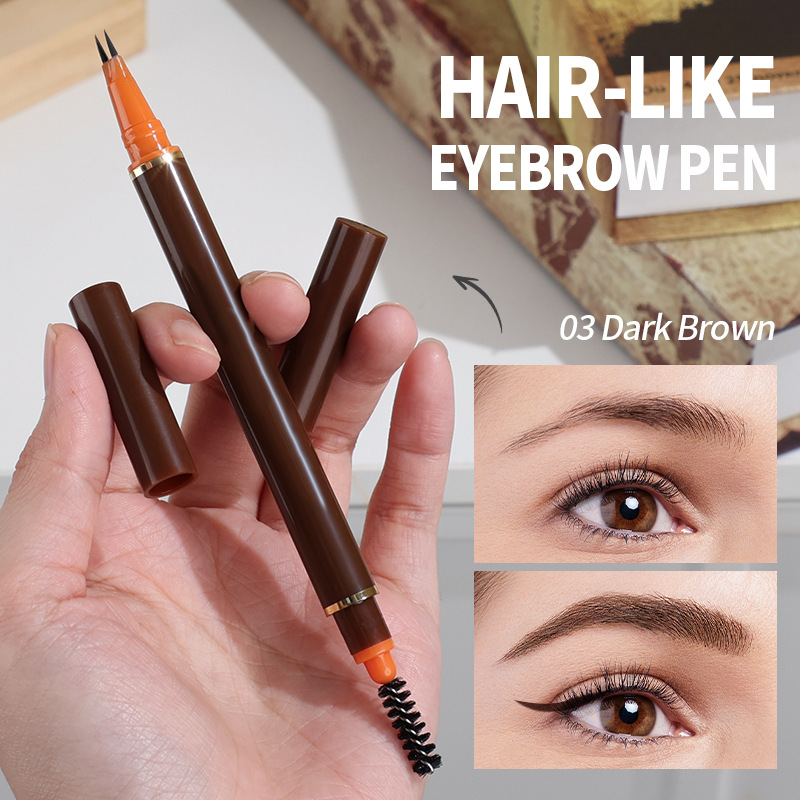 Dual-Ended 2-Fork Liquid Eyebrow Pen