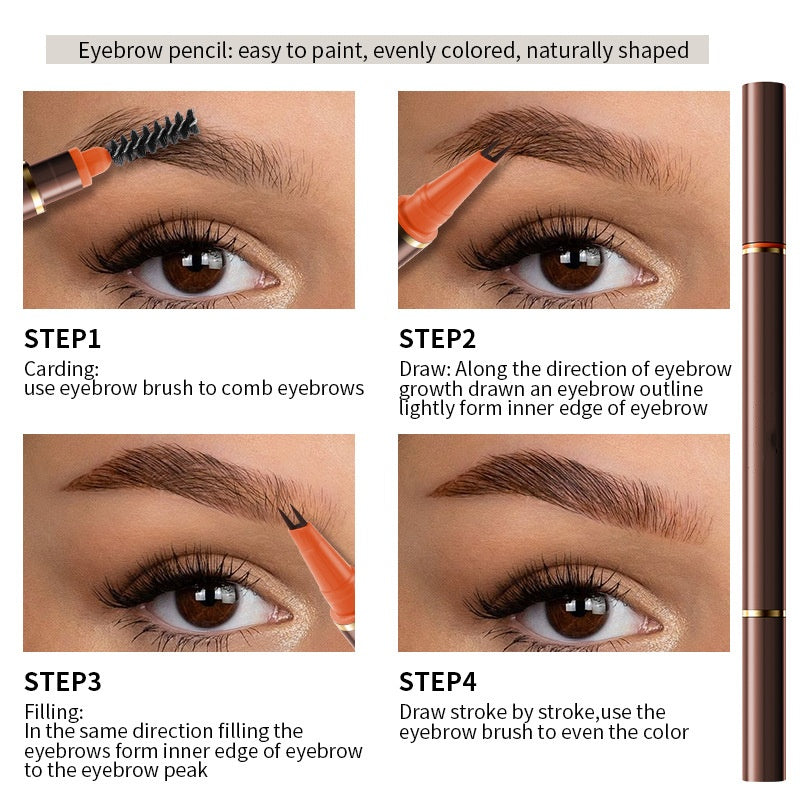 Dual-Ended 2-Fork Liquid Eyebrow Pen