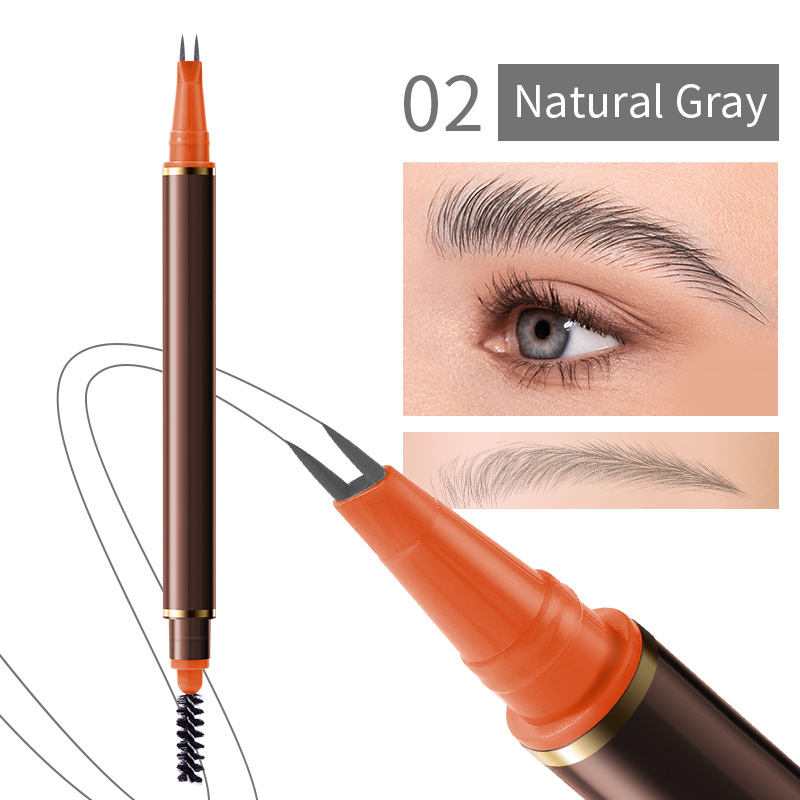 Dual-Ended 2-Fork Liquid Eyebrow Pen