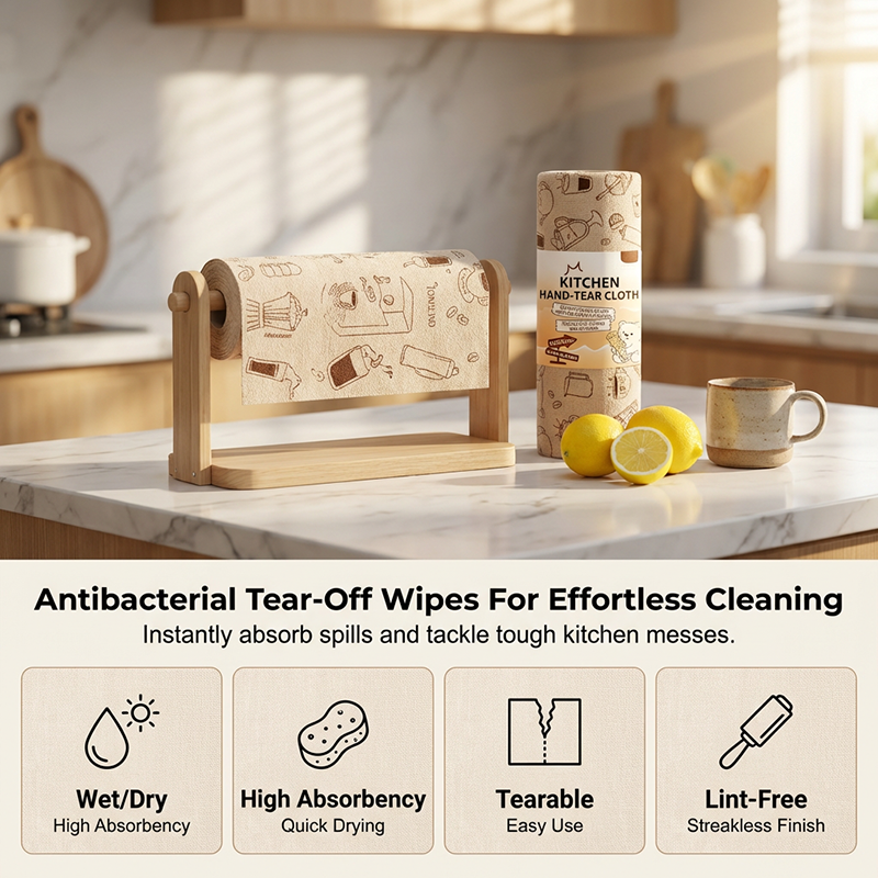 Antibacterial Tear-Off Wipes for Wet & Dry Use
