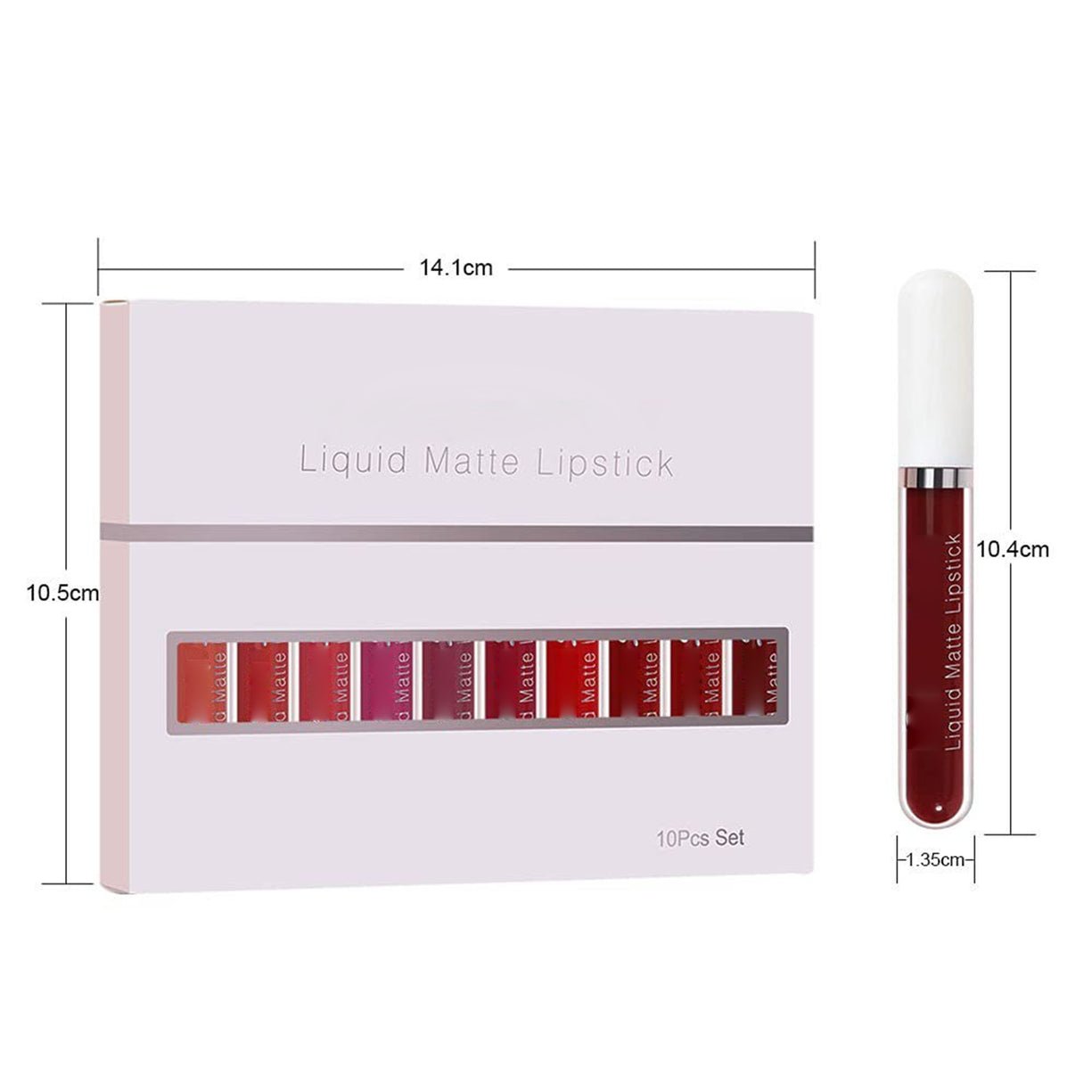 💝10Pcs Matte Waterproof  Long Lasting Lip Gloss
