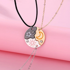 3-Piece Sun, Moon & Star Friendship Necklace Set