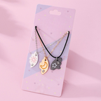 3-Piece Sun, Moon & Star Friendship Necklace Set