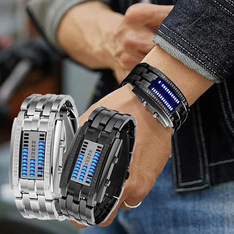 ⌚ 50% OFF NOW! 💙 Men's Binary LED Watch – Stainless Steel & Unique Display – Sporty, Modern & Water-Resistant ⚡