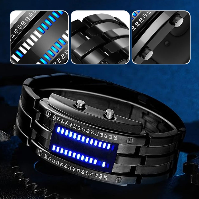 ⌚ 50% OFF NOW! 💙 Men's Binary LED Watch – Stainless Steel & Unique Display – Sporty, Modern & Water-Resistant ⚡