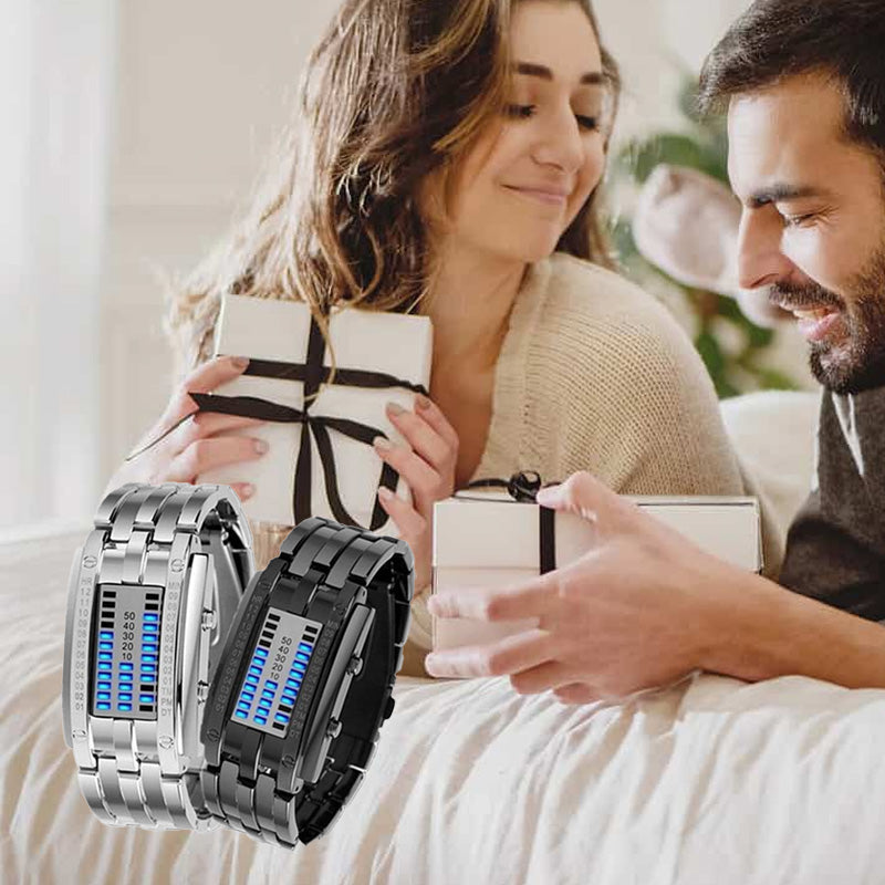 ⌚ 50% OFF NOW! 💙 Men's Binary LED Watch – Stainless Steel & Unique Display – Sporty, Modern & Water-Resistant ⚡