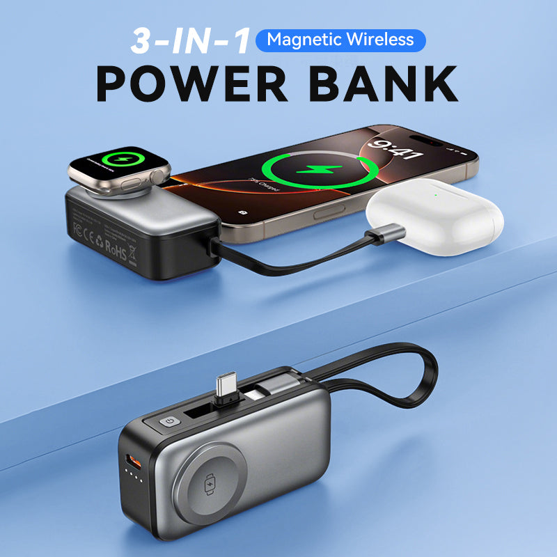 🥳2026 HOT SALE🥳💞50K+ SOLD!📱💨 50% OFF! All-in-One Magnetic Power Bank – Just snap & charge, no cable hunting. 5000mAh, slim design. Perfect for travel or daily carry. A senior-friendly gadget! 🎒✅