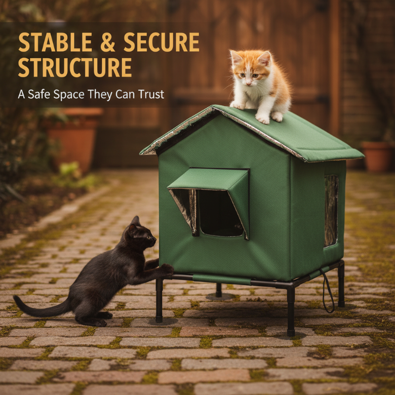 ⏳Time-Limited Special⏰All-Weather Elevated Outdoor Cat House – Waterproof, Insulated, Foldable 🌧️