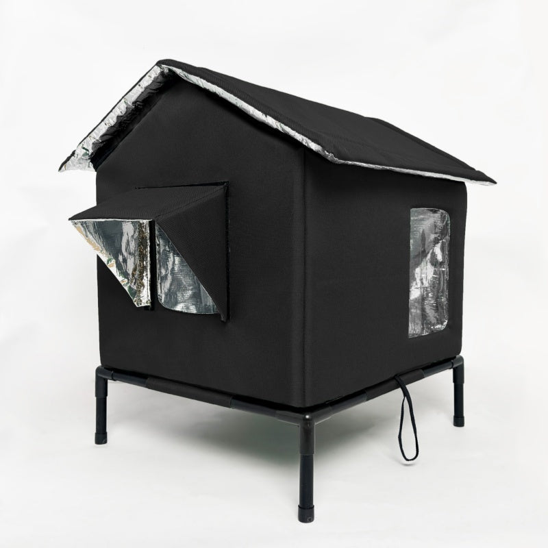⏳Time-Limited Special⏰All-Weather Elevated Outdoor Cat House – Waterproof, Insulated, Foldable 🌧️