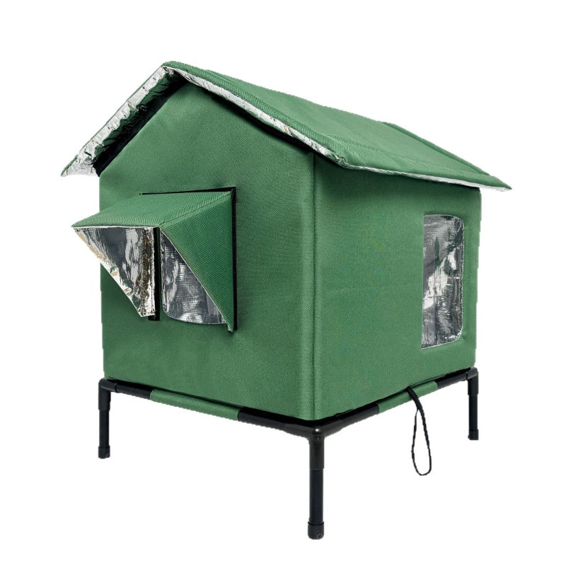 ⏳Time-Limited Special⏰All-Weather Elevated Outdoor Cat House – Waterproof, Insulated, Foldable 🌧️