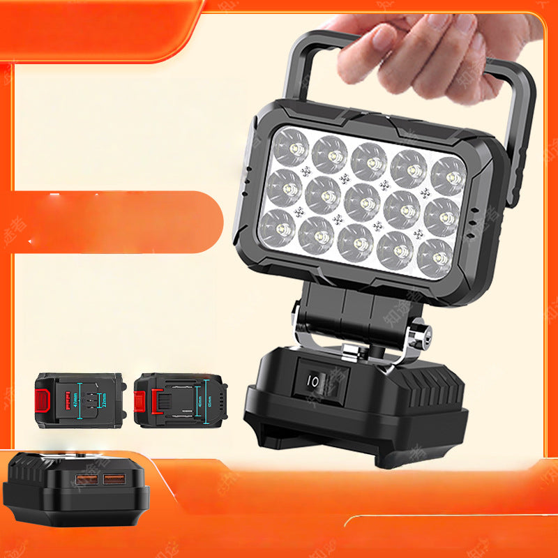⏳LIMITED TIME: 50% OFF!💡180° Rotatable LED Work Light – With Dual USB Power Bank Function – Rugged & Cordless – Universal Battery Compatibility – For Garage, Construction & Camping
