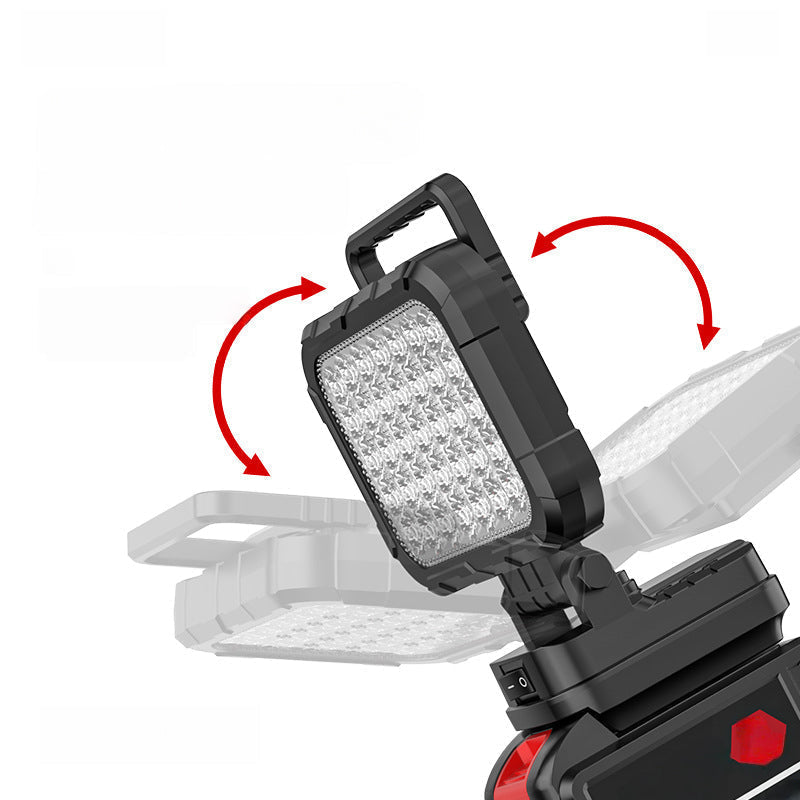 ⏳LIMITED TIME: 50% OFF!💡180° Rotatable LED Work Light – With Dual USB Power Bank Function – Rugged & Cordless – Universal Battery Compatibility – For Garage, Construction & Camping