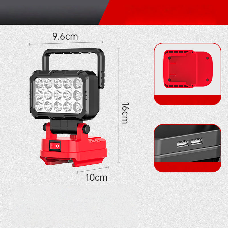 ⏳LIMITED TIME: 50% OFF!💡180° Rotatable LED Work Light – With Dual USB Power Bank Function – Rugged & Cordless – Universal Battery Compatibility – For Garage, Construction & Camping