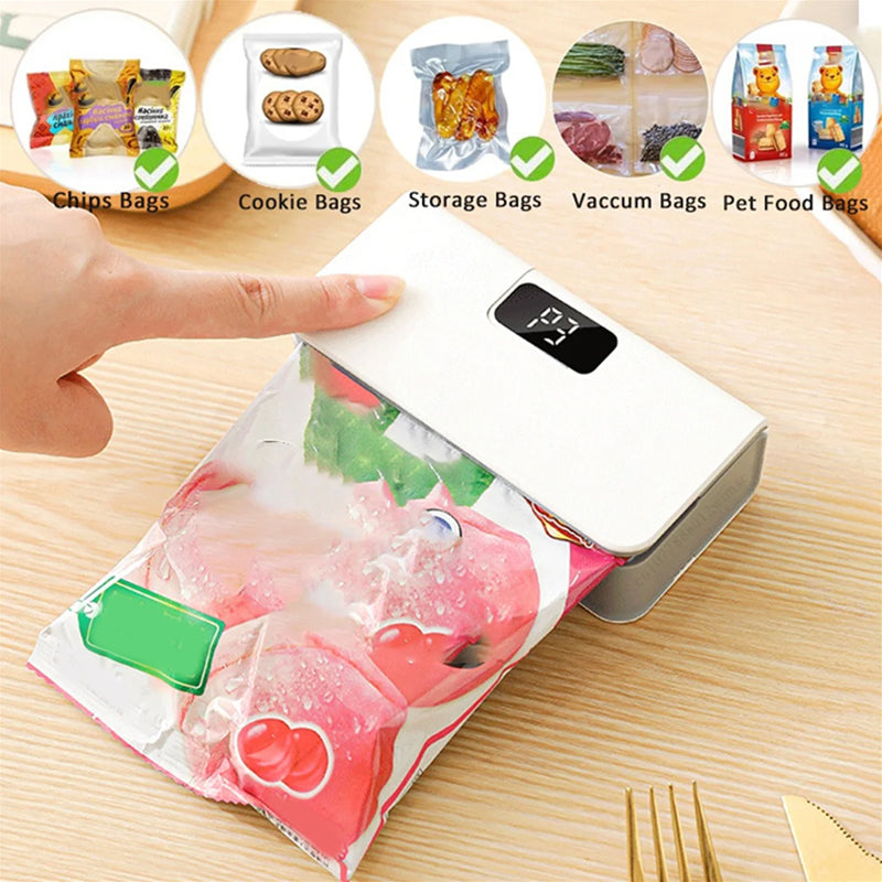 🔋📦 Mini Rechargeable Bag Sealer + Cutter – Seal, Cut, Repeat. Compact & Powerful. Save Food, Save Money. Your Pantry's Best Friend! 🍿✅