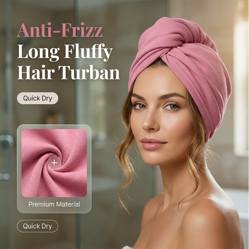 Long Fluffy Scarf Hair Turban
