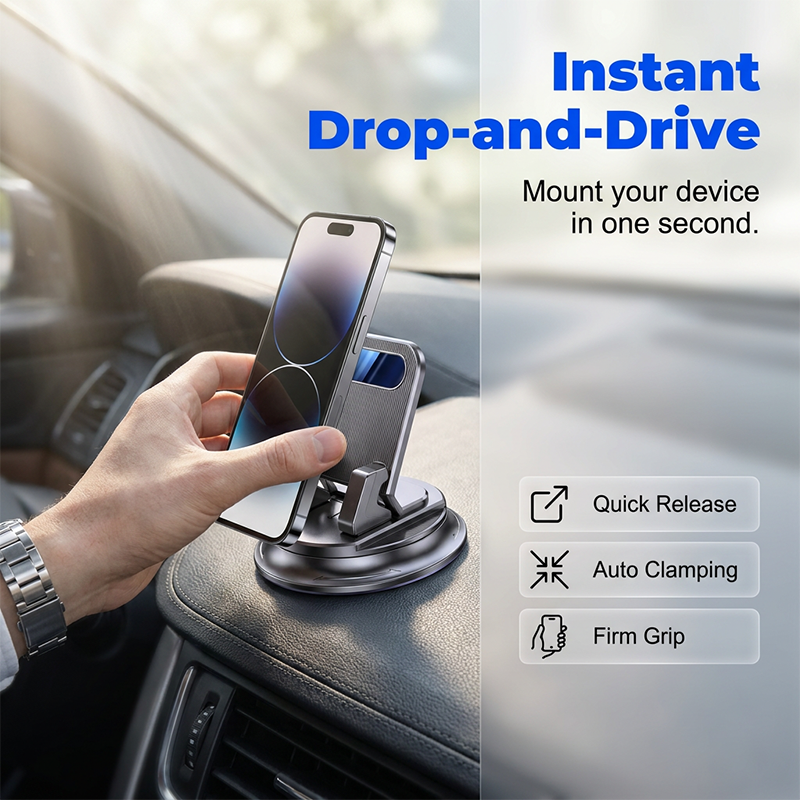 🚗 50% OFF NOW!📱 Rotating Dashboard Car Phone Holder – 360° Adjustable & Anti-Slip – Hands-Free Phone Mount 🛡️