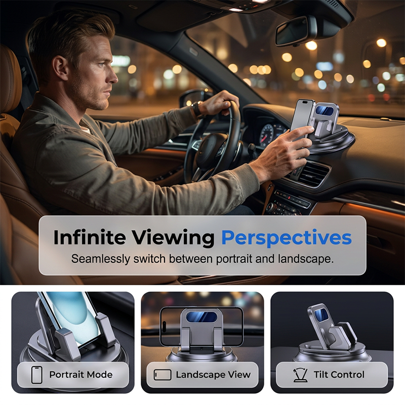 🚗 50% OFF NOW!📱 Rotating Dashboard Car Phone Holder – 360° Adjustable & Anti-Slip – Hands-Free Phone Mount 🛡️