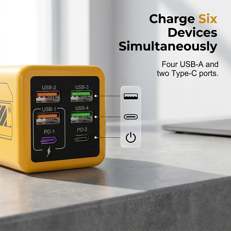 Cyberpunk Style 6-Port Power Adapter