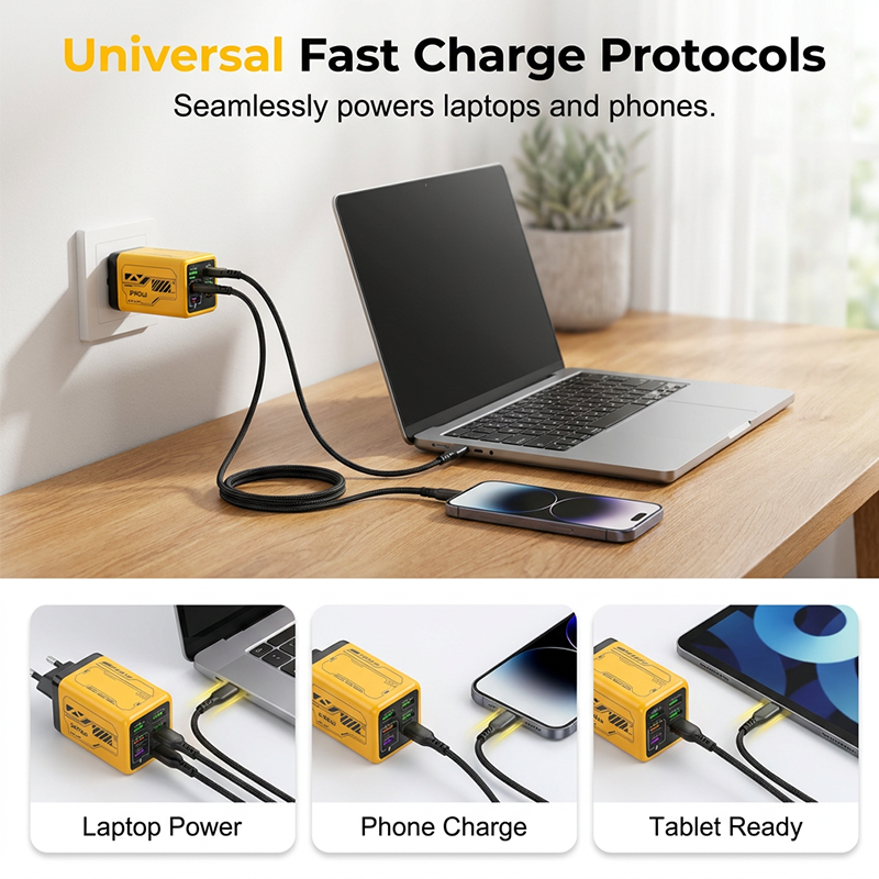 Cyberpunk Style 6-Port Power Adapter