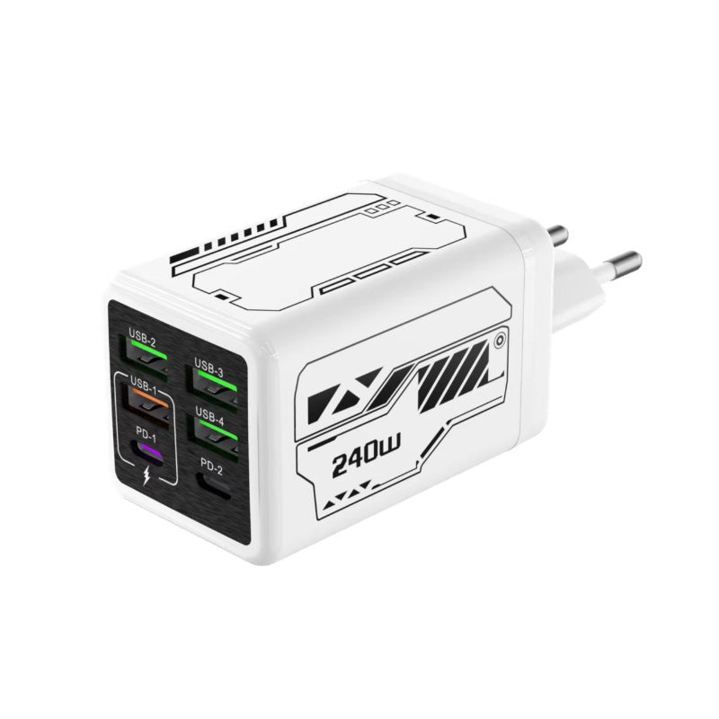 Cyberpunk Style 6-Port Power Adapter