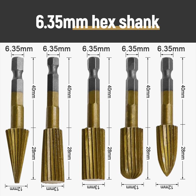 Pousbo® 5pcs Heavy Duty Rotary File Grinding Tools