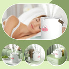 💨🏠2L Quiet USB Humidifier – Portable Desktop Mist Maker, 280ml/h Fine Spray, 35dB Silent, Cute Sausage Mouth Design for Bedroom, Office & Nursery