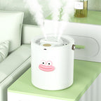💨🏠2L Quiet USB Humidifier – Portable Desktop Mist Maker, 280ml/h Fine Spray, 35dB Silent, Cute Sausage Mouth Design for Bedroom, Office & Nursery