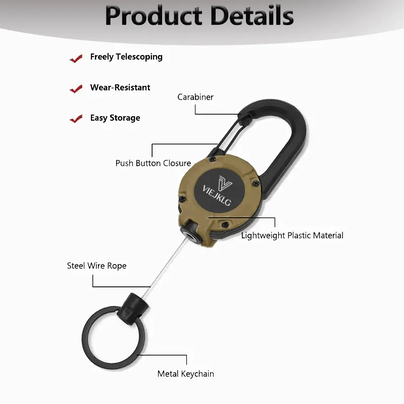 🏆Buy More Save More🎁3 In 1 New Multifunctional Retractable Pull Reel Carabiner Keychain