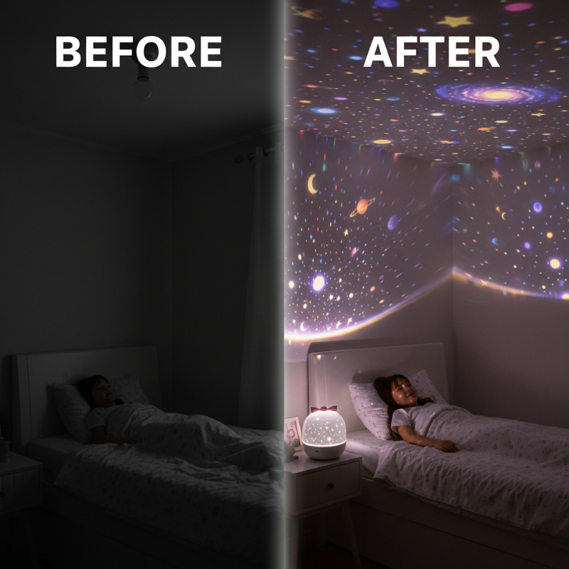 Rechargeable Rotating Star Projector Night Light
